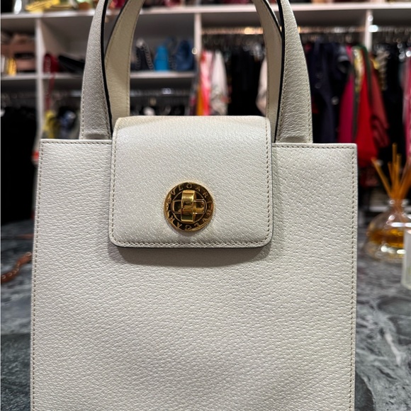Bvlgari Elegant White Leather Handbag - Picture 1 of 5